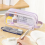 Grid Mesh Pencil Case 2 Compartment Pen Bag Clear Pencil Pouch Transpa 9