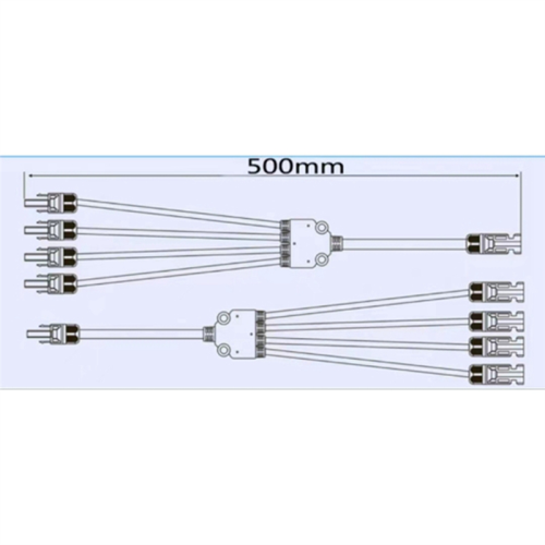 par 4-grenet Y-type adapter han- og hun-solcellestik til panel 2