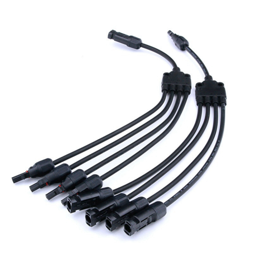 par 4-grenet Y-type adapter han- og hun-solcellestik til panel 1