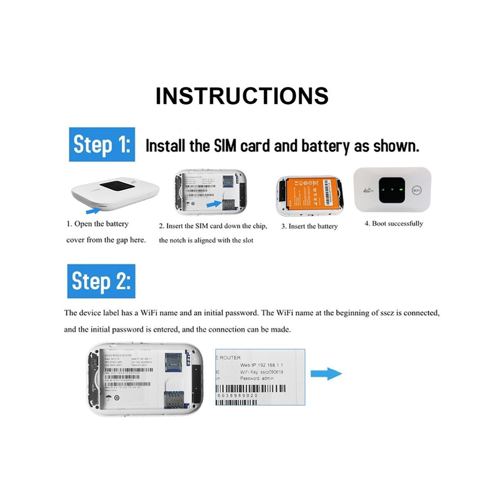 4G Wireless Wifi Router Mifi 150Mbps Modem Car Mobile Hotspot Support 4851282162186