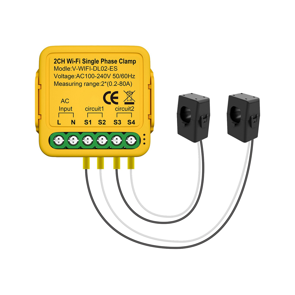 Tuya Wifi Power Meter Monitor 2Ch Real-Time Energy Current Monitor Aut 4851282162711