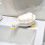 Ceramic Soap Dish with Drain, White Cute Animal Soap Dish for Shower B 6