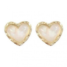 1 Pair Women Earrings Retro Elegant Shiny Geometric Temperament Decorate Nickel Free Heart Shape Stud Earrings Jewelry Accessory