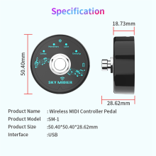 Controller MIDI wireless Bluetooth 5.1, pedale MIDI portatile ricaricabile