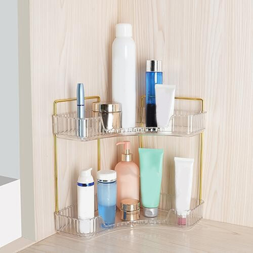 2 Tier Bathroom Counter Organizer, Multi-Function Corner Bathroom Orga 2