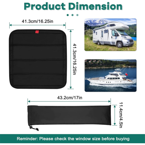 16In x Waterproof Thickened Magnetic RV Window Shade, Foldable Magnet 2