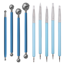 peças de ferramentas de pontilhamento, ferramenta de escultura em argila de silicone, bola de argila cerâmica St