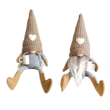 2 Pcs Gnomes Plush Bar Decor, Handmade Swedish Tomte Gifts for Home Ki