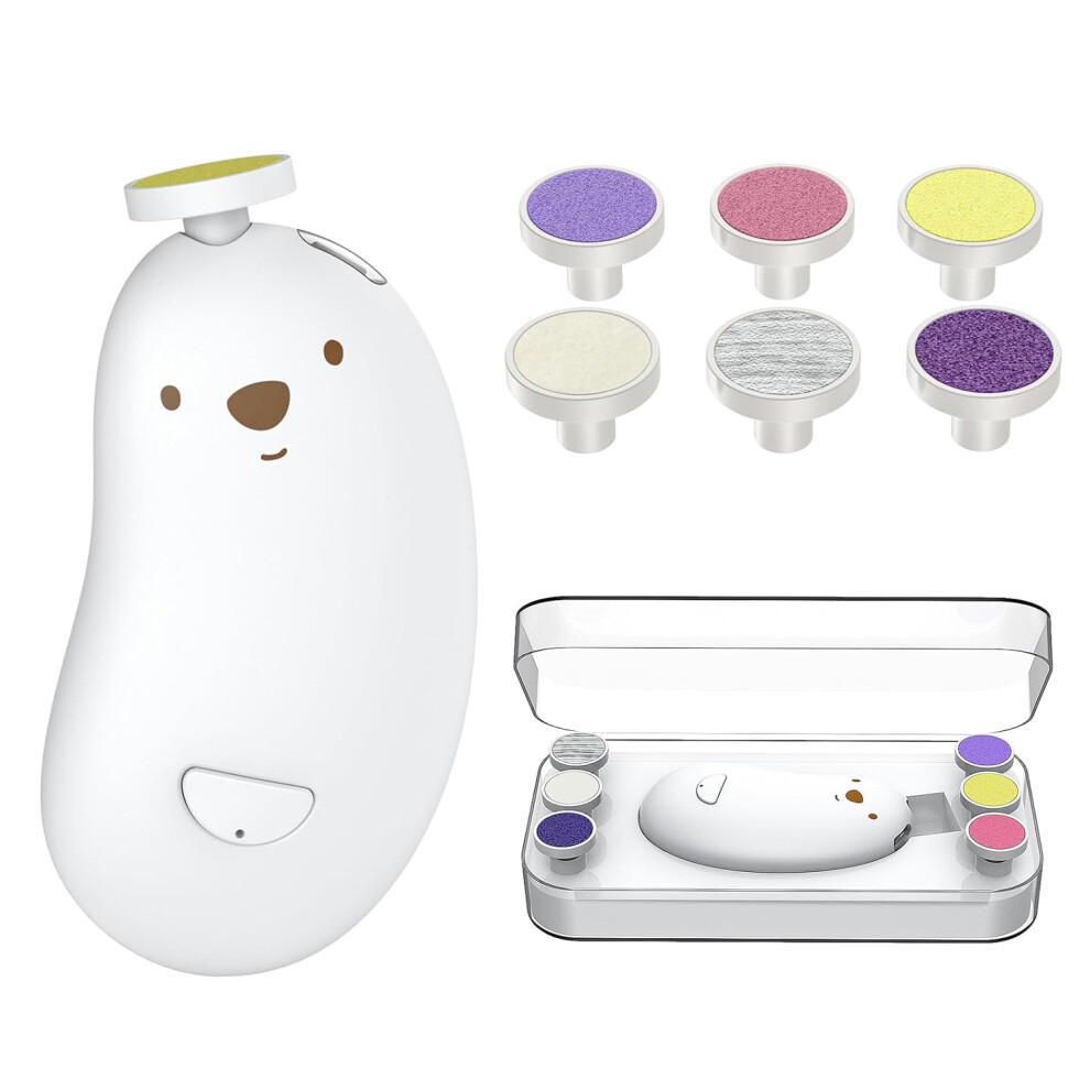 Baby Nail Trimmer Electric, Rechargeable Baby Nail Clippers With 6 Gri Typecat