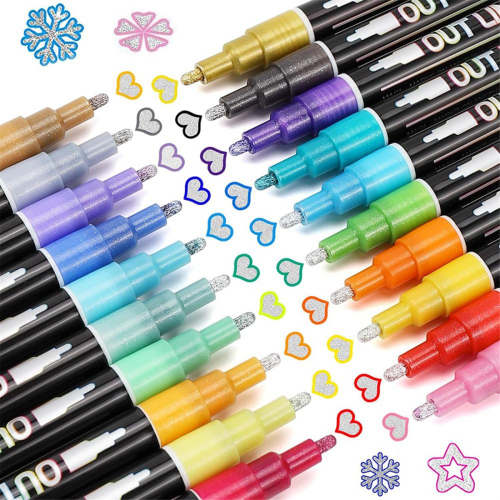 Μαρκαδόροι Shimmer Doodle Outline Dazzles: 20 χρώματα μεταλλικής διπλής γραμμής 1