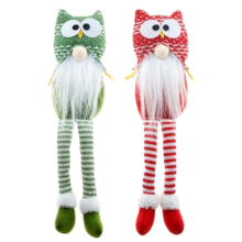 2PCS Owl Gnome Ornaments Knitted Owl Gnome Ornaments for Cartoon Swedi
