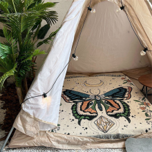 Butterfly Pattern Throw Blanket for Sofa Bed Seat Boho Jacquard Tassel