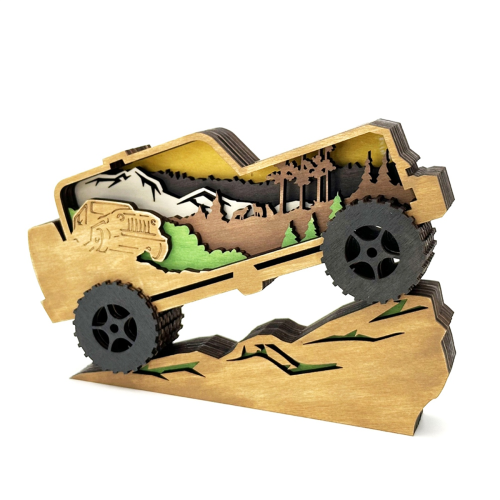 Off-Road Vehicle Model Decor, Glowing Vehicle Decor,Multi-Layer ATV Mo 1