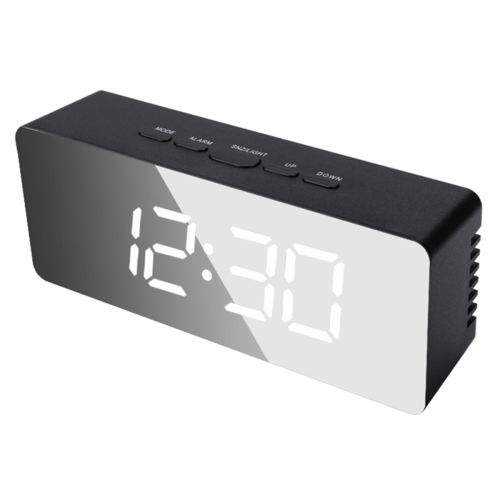 LED Mirror Digital Clock Bedroom Office Travel Electronic Table Clock 1
