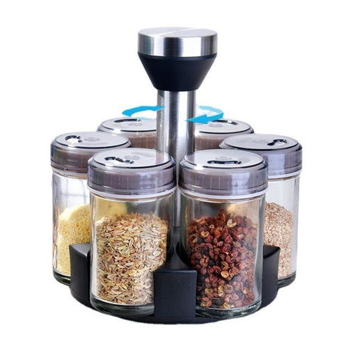 6-Jar Revolving Spice Rack Organizer, Spinning Countertop Herb and Spi 2