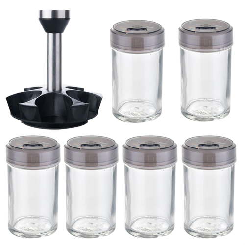 6-Jar Revolving Spice Rack Organizer, Spinning Countertop Herb and Spi 1