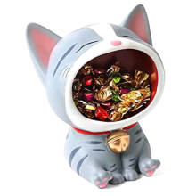 Cute Cats Statue Ornament Storage, Modern Resin Art Sculpture Desktop