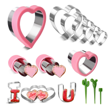 15 Pieces Heart Cookie Cutter Set 9 Sizes Heart Shaped Cookie Cutter,