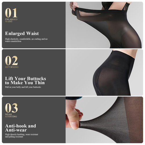 60D Women'S Tights High Elasticity, Soft and Comfortable, Seamless Bla 2