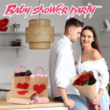 D 24 Pcs Valentines Day Gift Bags, Candy Bags Goodie Bags with Handles