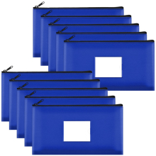 10-Pack Bank Deposit Money Bags with Zipper, Leather Wallet Pouches La