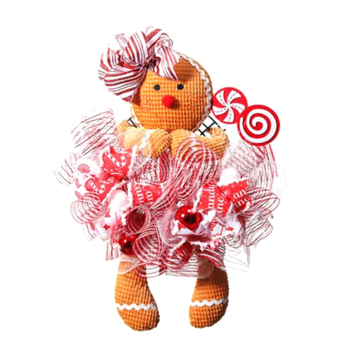 Gingerbread Man Wreath Cute Gingerbread Boy Front Door Wreath Stuffed