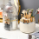 Rotating Makeup Brush Holder Organizer with Lid 360Rotating Dustproof 6