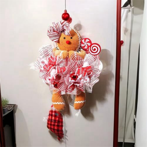 Gingerbread Man Wreath Cute Gingerbread Boy Front Door Wreath Stuffed 2