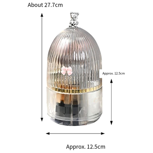 Rotating Makeup Brush Holder Organizer with Lid 360Rotating Dustproof 2