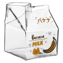 350ML Kawaii Square Milk Carton Glass Cup Heat Resistant Cute Strawber
