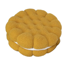 Round Throw Pillow Plush Cookie Floor Cushion Biscuit Thick Seat Cushi