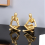 Thinkers Sculptures,Gold Thinkers Resin Statue Reading Ornament,Thinke 3