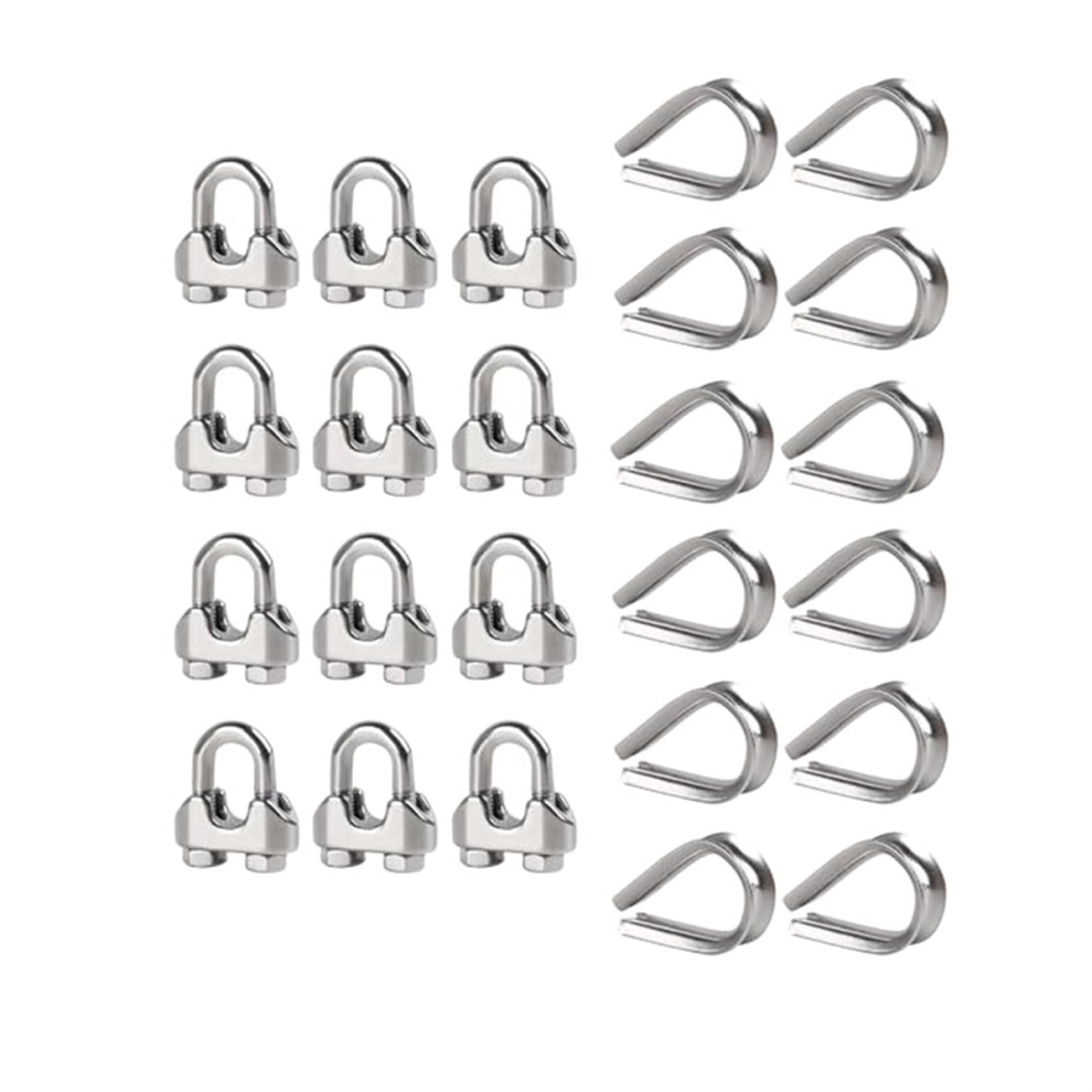 Photos - Nail / Screw / Fastener Hanger 1/4 Inch M6 Wire Rope Cable Clamp Thimble Cable Clamp Kit for 1