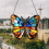 Spanish Moon Pendant Stained Acrylic Window Hanging, Butterfly Wall De 5