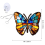 Spanish Moon Pendant Stained Acrylic Window Hanging, Butterfly Wall De 4