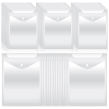 50Pcs Clear Plastic Envelopes with Snap Button Stamp and Die Storage P