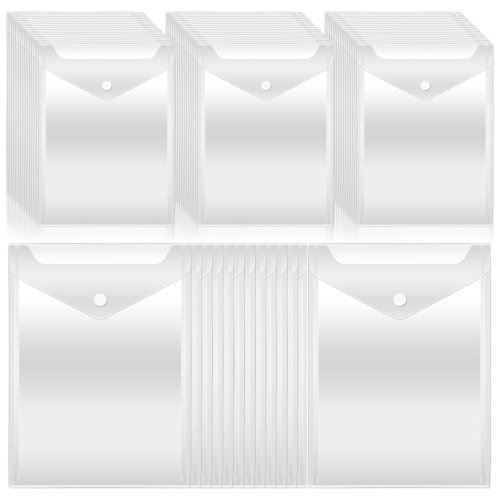 50Pcs Clear Plastic Envelopes with Snap Button Stamp and Die Storage P 1