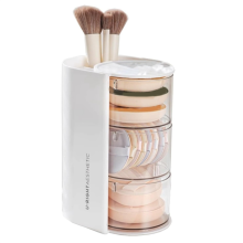 Makeup Brush Holder Makeup Brush Organizer with 2 Slot, 3-Layer Rotati
