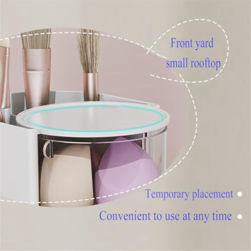 Makeup Brush Holder Makeup Brush Organizer with 2 Slot, 3-Layer Rotati 2