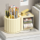 Makeup Brush Holder Organizer with 2 Drawers,360 Rotating Makeup Orga 4
