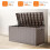 100 Gallon Resin Deck Box, Lockable Patio Outdoor Storage Box  - Grey 2