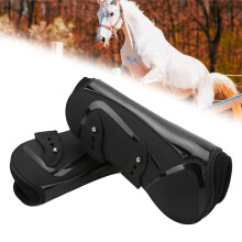 Reitbeinschoner PU-Schale, elastischer Neopren-Schutz für Pferdebein, sichere Beinschutz für Sehnen und Blutgefäße, schwarz, vorne, Gr. M
