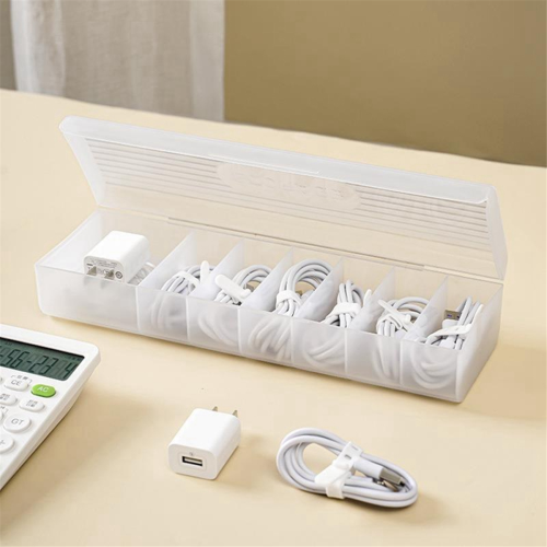 A-Transparent Data Cable Storage Box Plastic Data Line Storage Contain 2