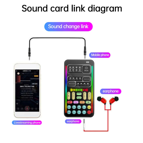 I9 Voice Changer Full Kit Multiple Audio Effect Bluetooth Live Sound C 2