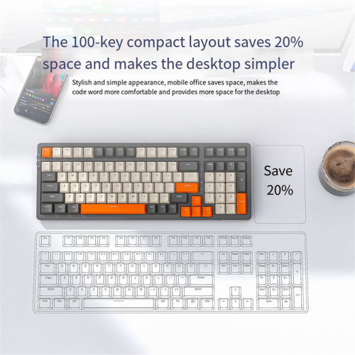 100 Key Mechanical Keyboard 2.4G Bluetooth Wireless Keyboard Gasket St 2