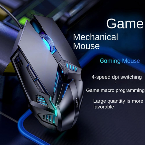 Wired Gaming Mouse Computer Mice Mechanical Silent 6 Keys USB Braided 2