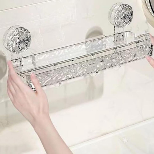 Light Luxury Style Punch-Free Storage Rack, Shower Organizer Suction, 2