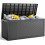 100 Gallon Resin Deck Box, Lockable Patio Outdoor Storage Box  - Grey 1