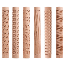 rolos de modelagem de argila, rolos de textura para cabo de madeira