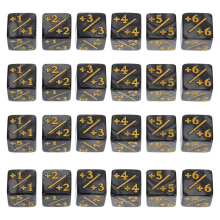 24pcs Dice Counting Tokens Acrylic Dice Squares Positive Negative Dice